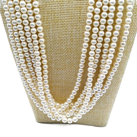 Multi-strand Faux Pearl Necklace - Picture 6 of 11